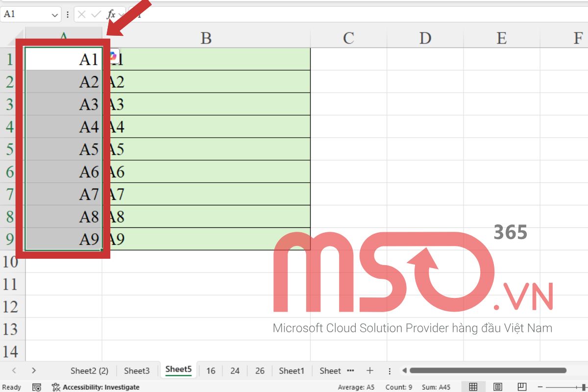 Cách đánh chữ thứ tự trong Excel với chữ kèm số