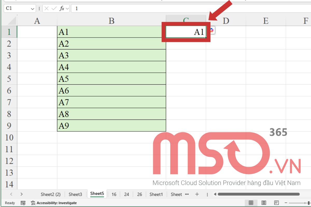 Cách đánh chữ thứ tự trong Excel với chữ kèm số