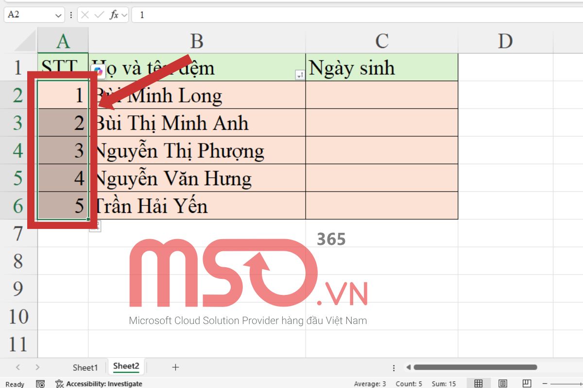 Hướng dẫn cách đánh số thứ tự trong Excel đơn giản nhất