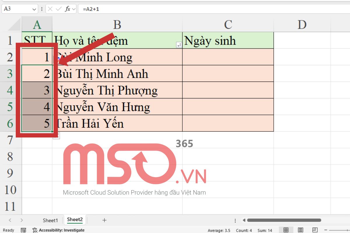 Hướng dẫn cách đánh số thứ tự trong Excel đơn giản nhất