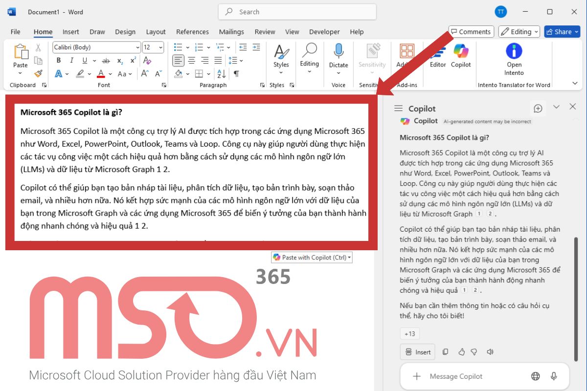 Hướng dẫn sử dụng Copilot trong Microsoft Word cơ bản