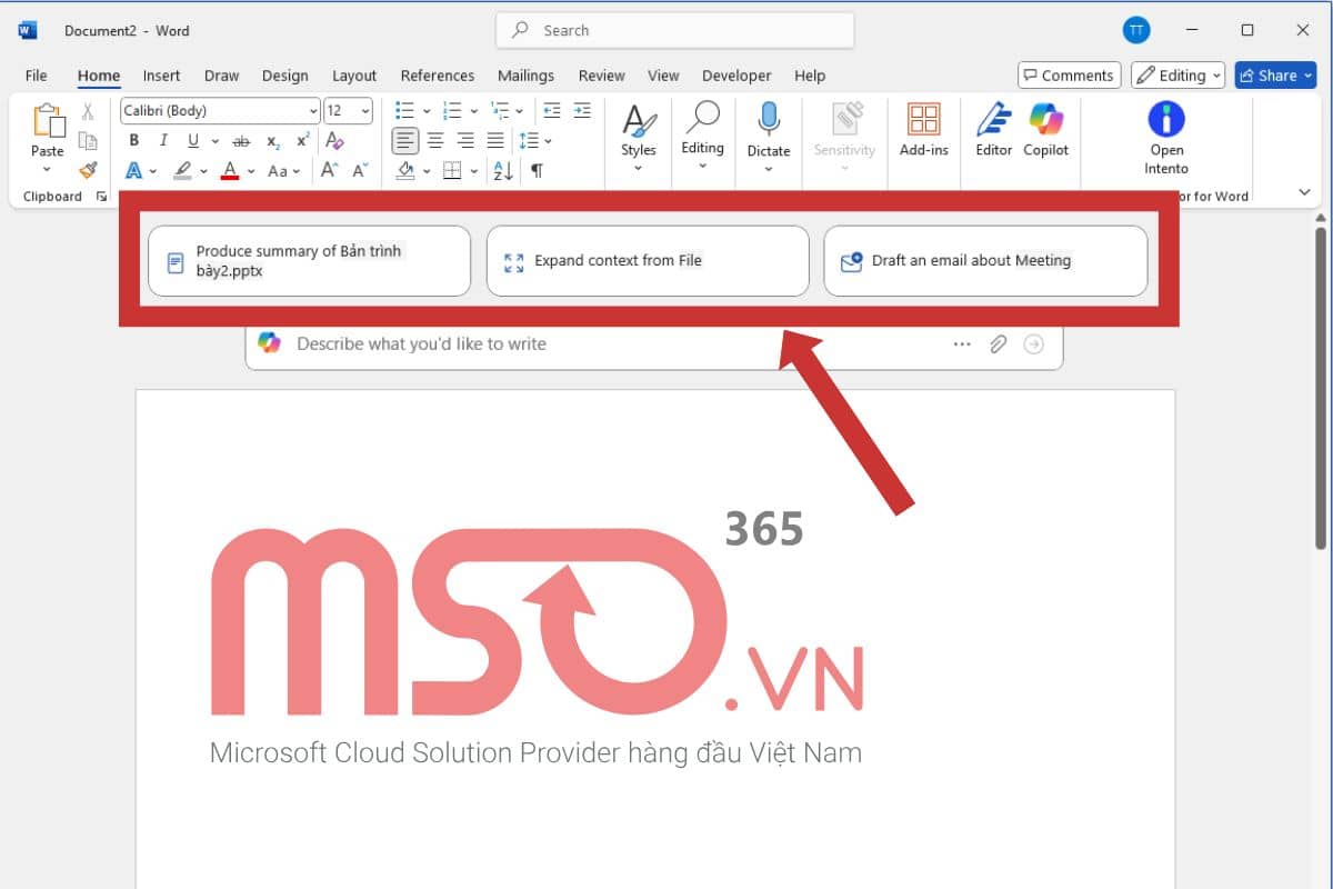 Hướng dẫn sử dụng Copilot trong Microsoft Word cơ bản