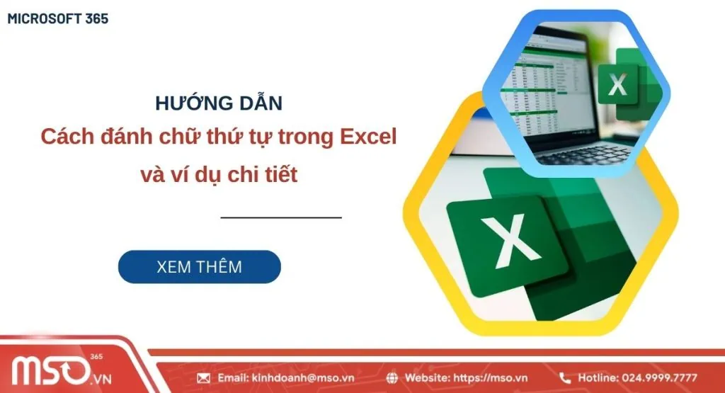 đánh chữ thứ tự trong excel