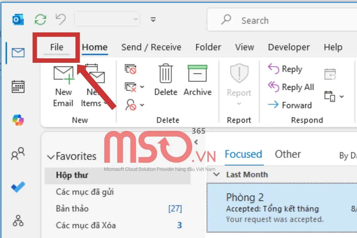 Hướng dẫn cách in email trong Outlook cổ điển