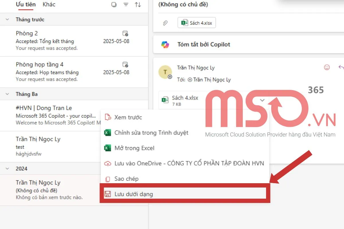 Hướng dẫn cách in email trong Outlook mới