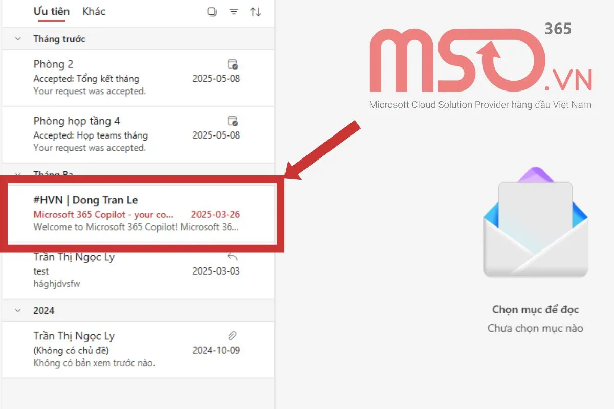 Hướng dẫn cách in email trong Outlook mới