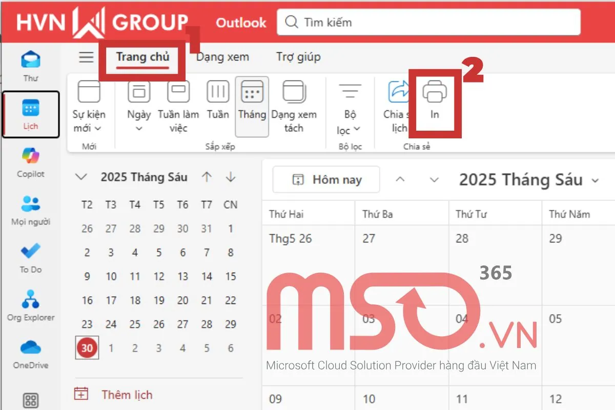 Hướng dẫn cách in email trong Outlook mới
