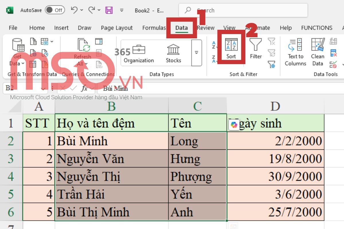 Hướng dẫn đánh chữ thứ tự trong Excel và ví dụ cụ thể