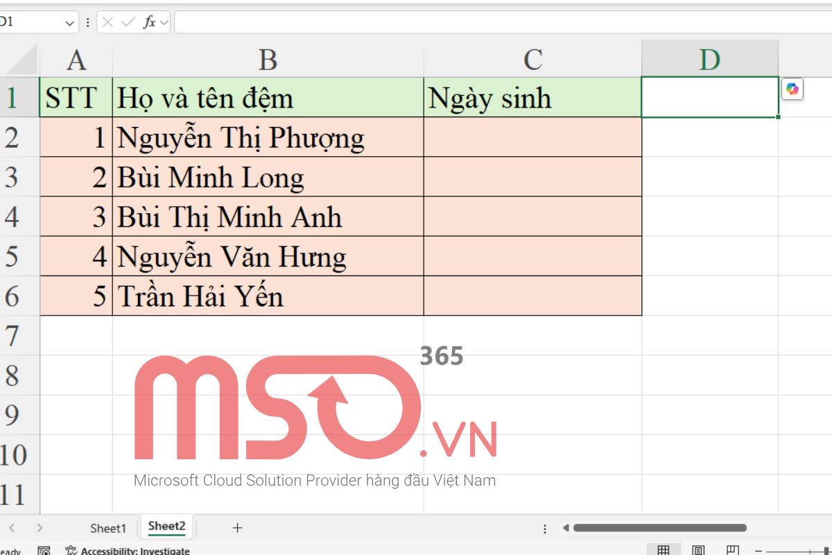 Hướng dẫn đánh chữ thứ tự trong Excel và ví dụ cụ thể