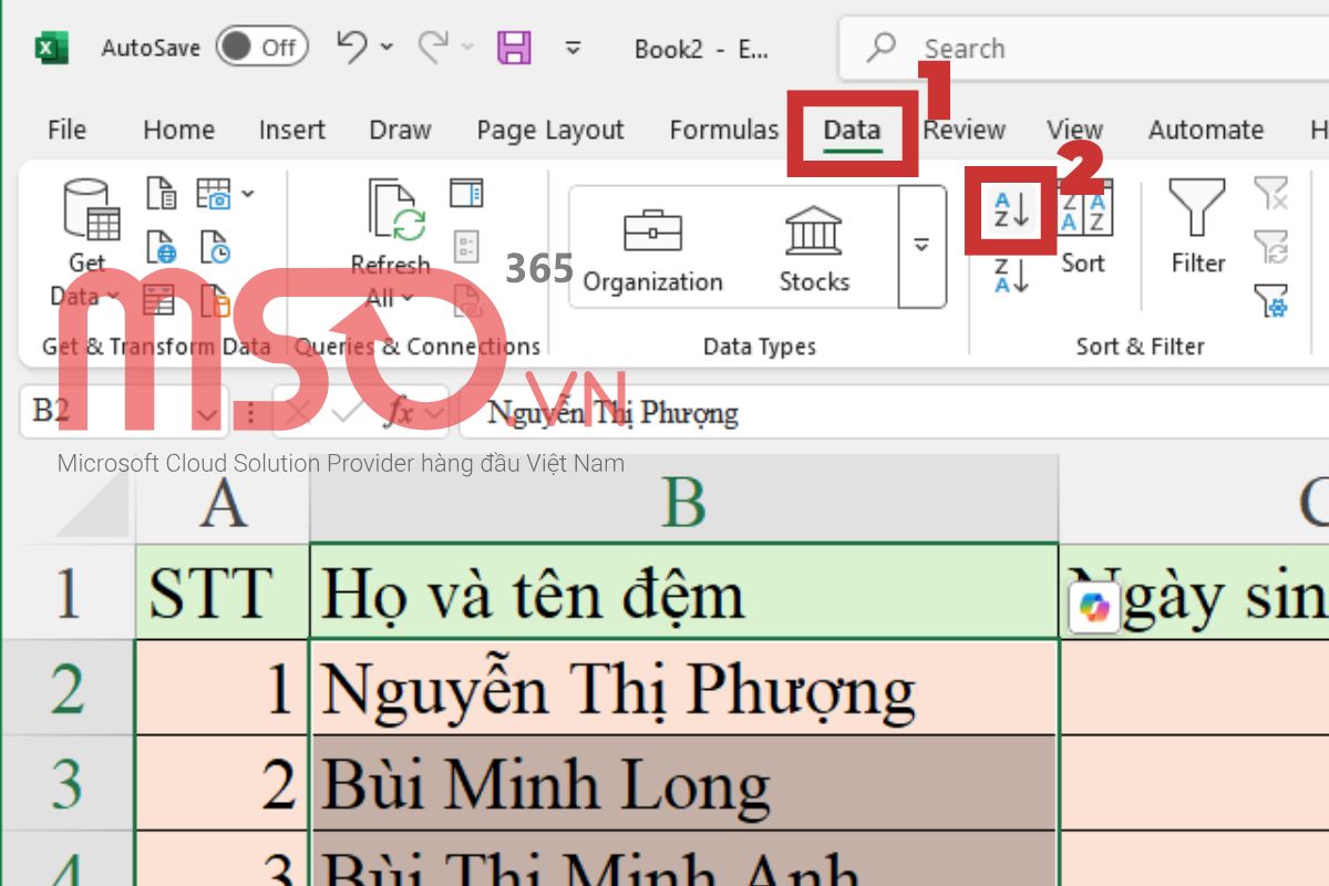 Hướng dẫn đánh chữ thứ tự trong Excel và ví dụ cụ thể