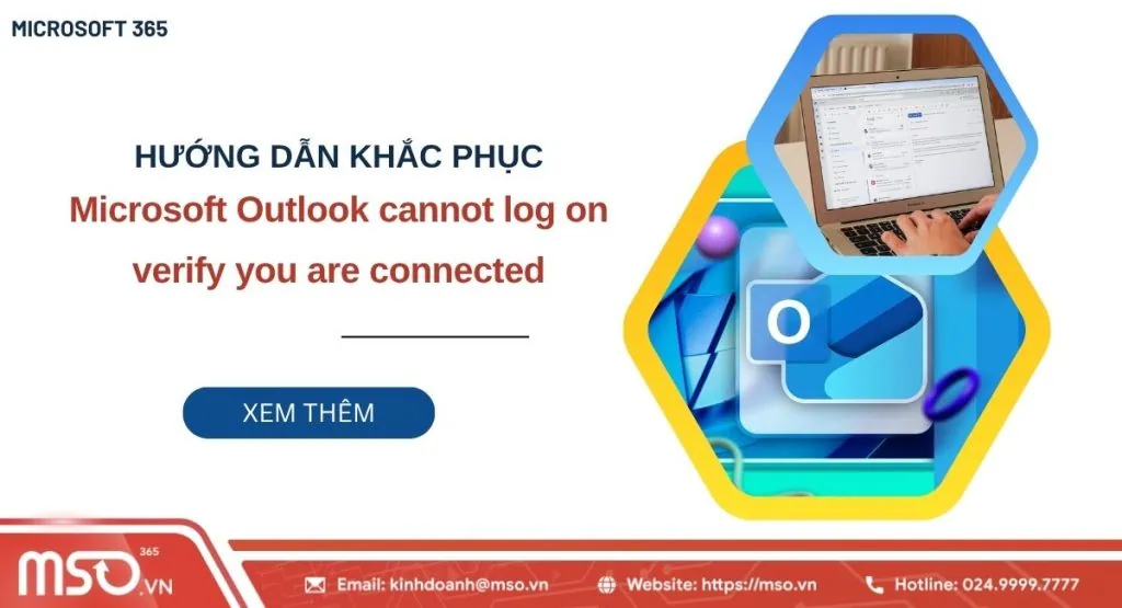 outlook cannot log on verify you are connected