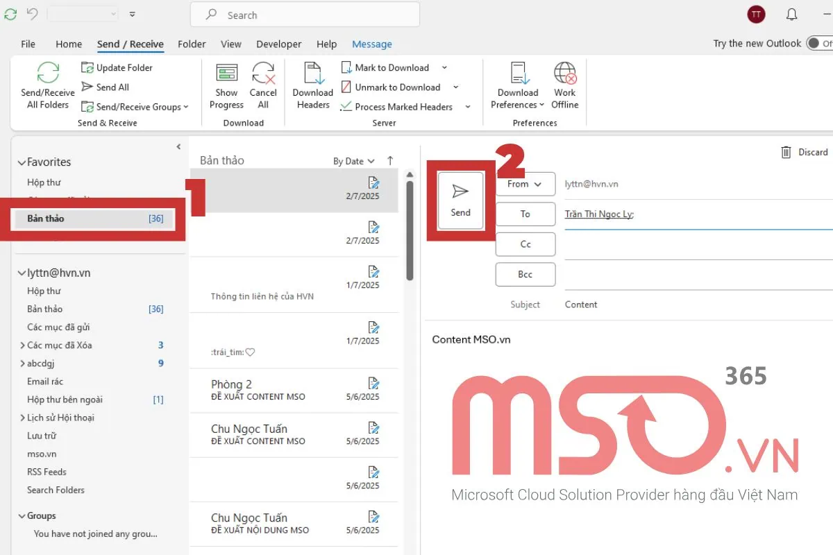 Hướng dẫn các cách sửa lỗi Outlook gửi mail vào Outbox