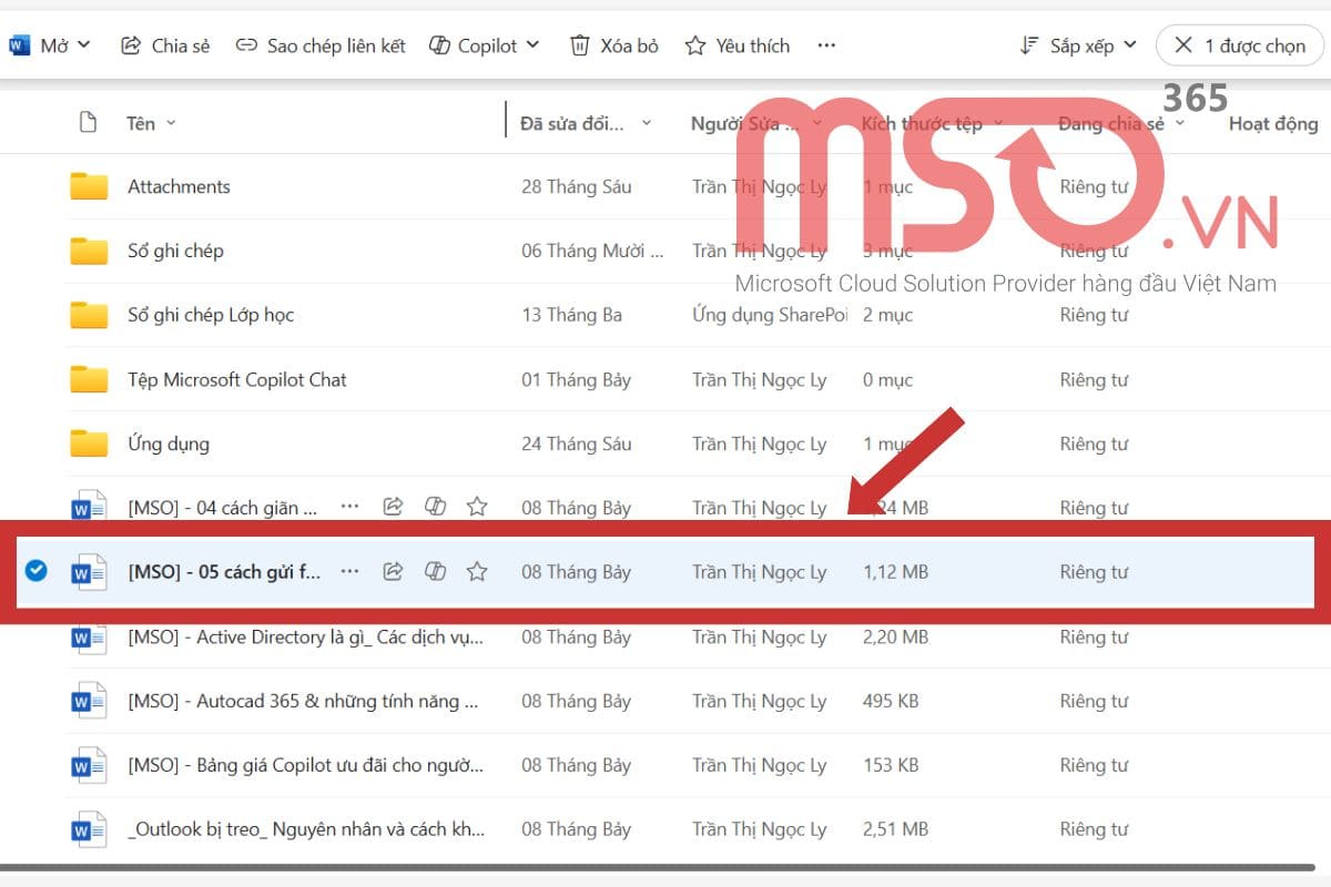 Cách chuyển dữ liệu từ OneDrive sang OneDrive khác bằng cách chia sẻ