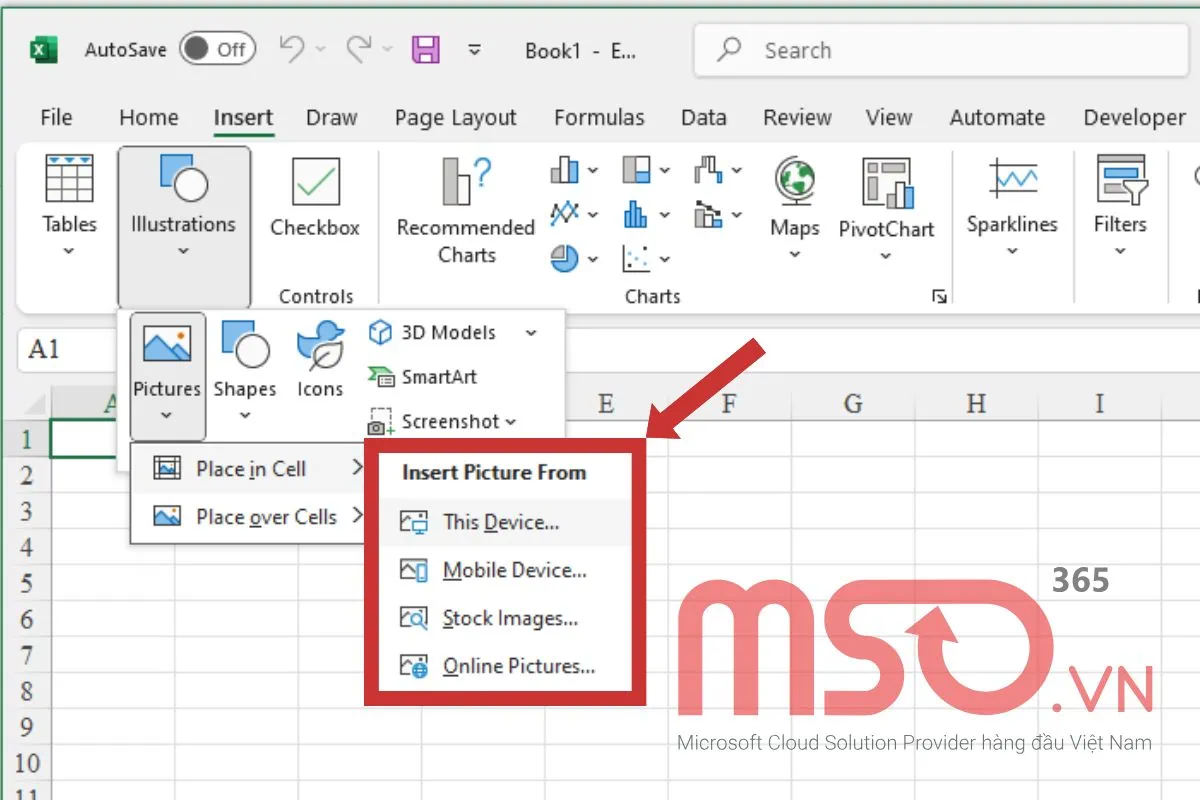 Hướng dẫn cách chèn hình vào Excel thủ công