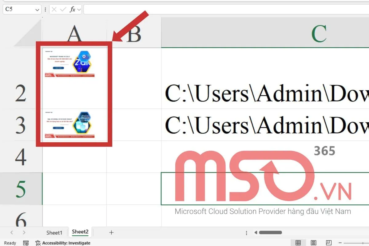 Cách chèn nhiều hình ảnh cùng lúc vào ô Excel bằng Macro