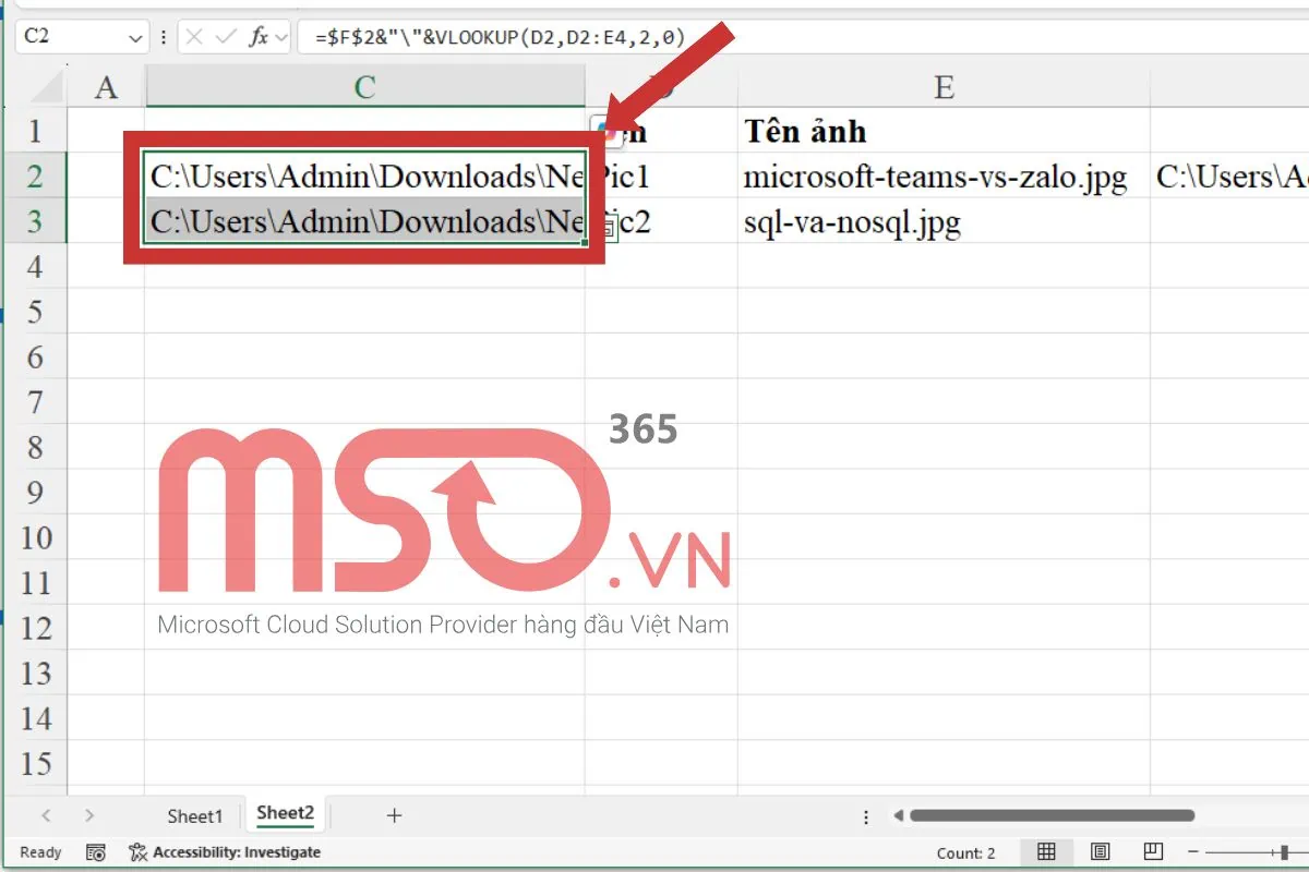 Cách chèn nhiều hình ảnh cùng lúc vào ô Excel bằng Macro