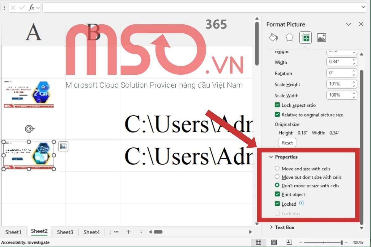 Hướng dẫn cố định hình ảnh trong Microsoft Excel