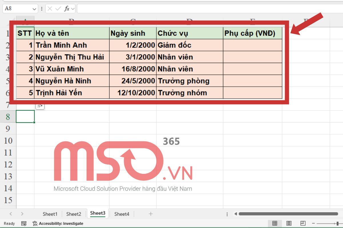 Hướng dẫn cách sử dụng hàm HLOOKUP nâng cao