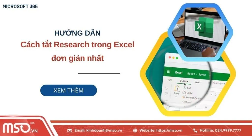 tắt research trong excel