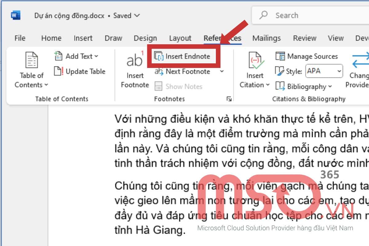 Hướng dẫn sử dụng Endnote trong Word cụ thể
