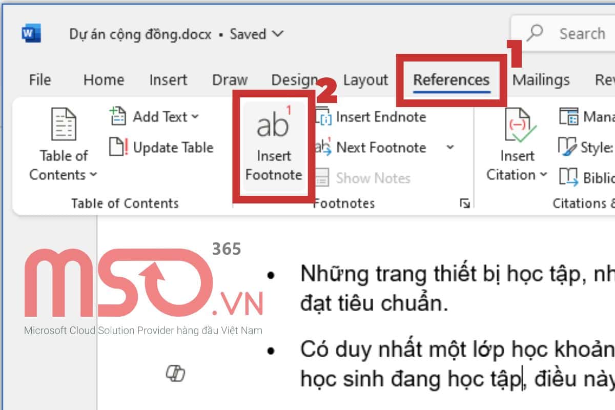 Hướng dẫn sử dụng Footnote trong Word cụ thể