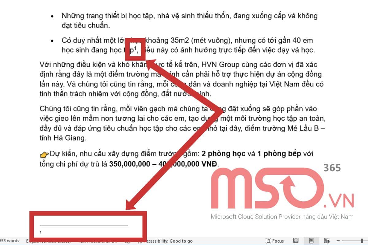 Hướng dẫn sử dụng Footnote trong Word cụ thể