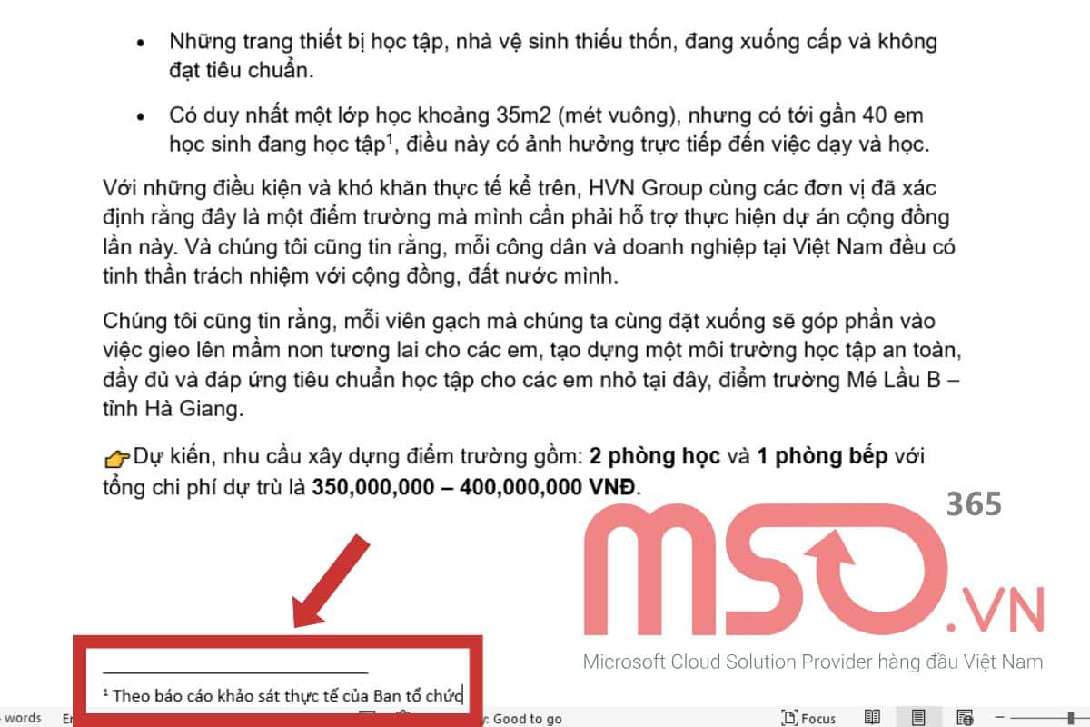 Hướng dẫn sử dụng Footnote trong Word cụ thể