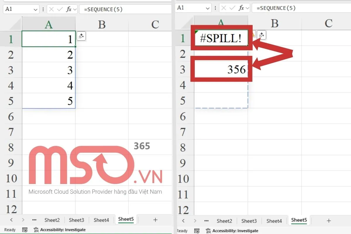 Lỗi #SPILL là lỗi gì trong Excel?