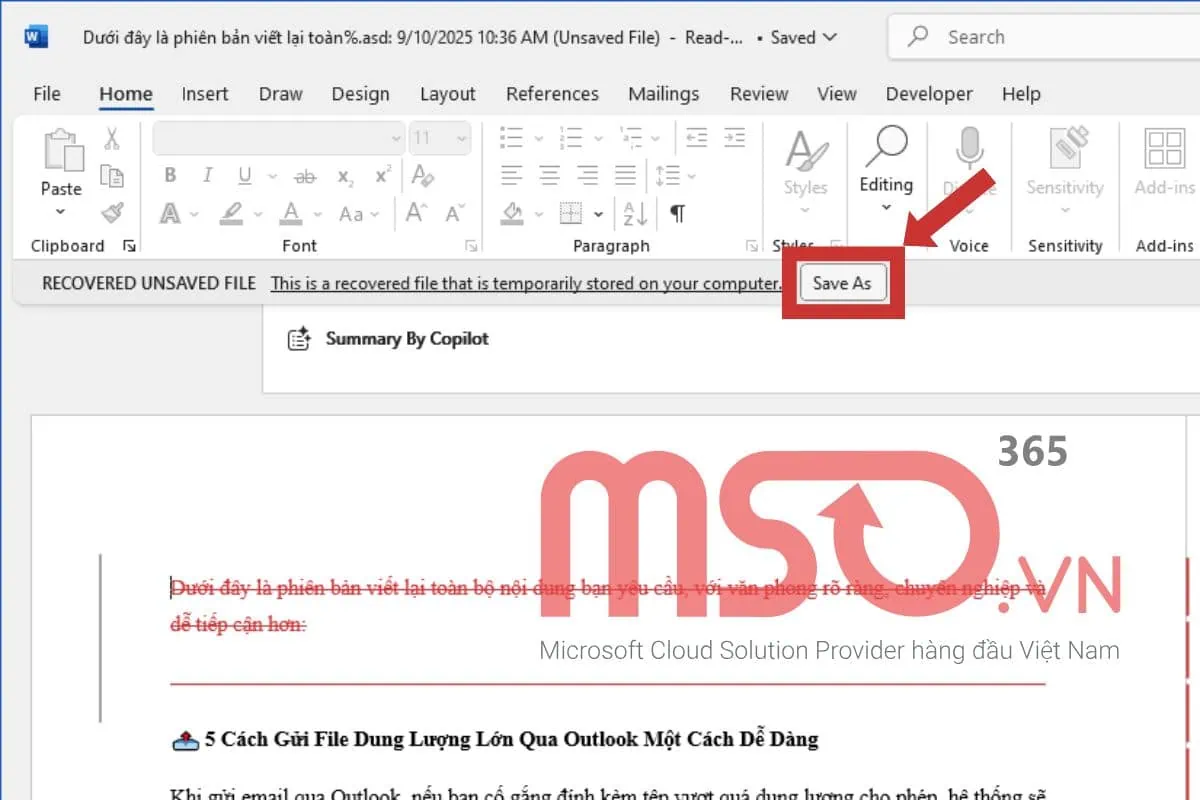 Cách lấy lại file Word chưa lưu, quên lưu đơn giản nhất