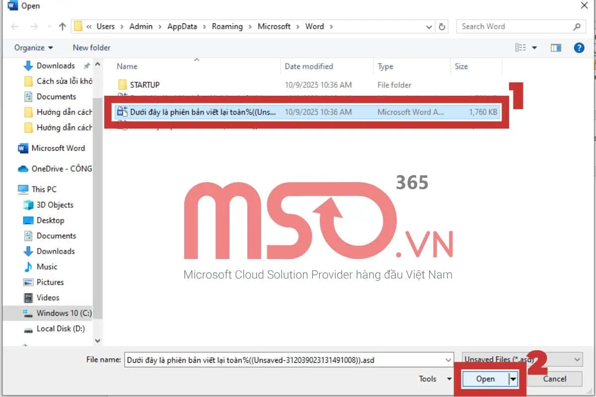 Cách lấy lại file Word chưa lưu, quên lưu đơn giản nhất