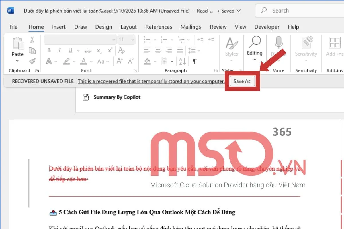 Cách lấy lại file Word chưa lưu, quên lưu đơn giản nhất