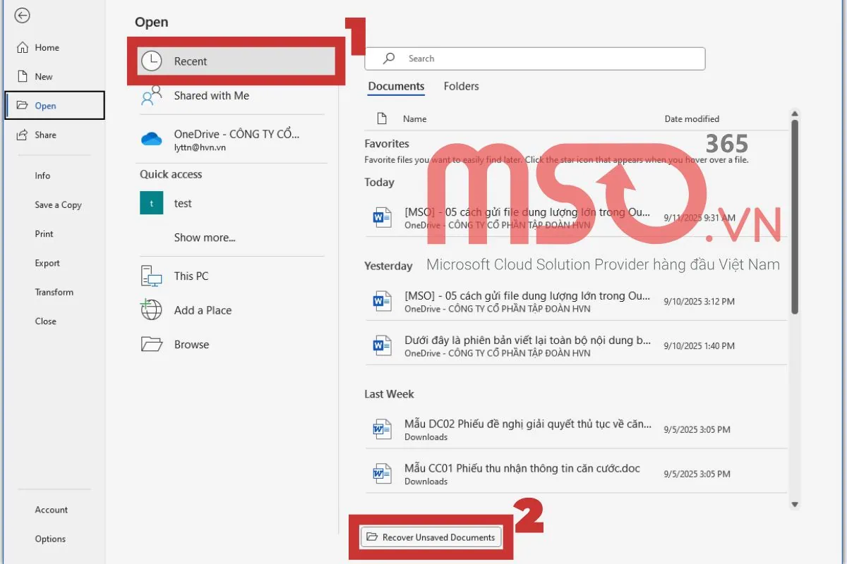 Cách lấy lại file Word chưa lưu, quên lưu đơn giản nhất