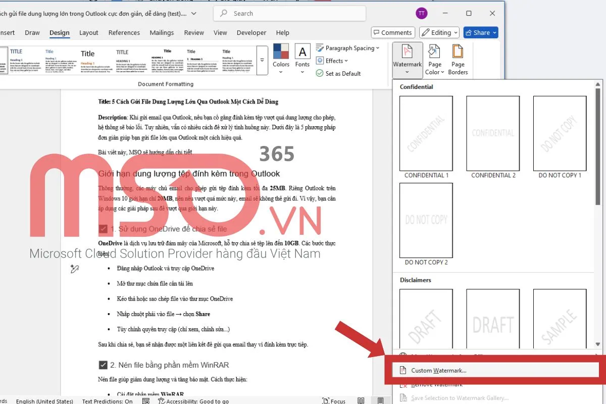 Các cách thêm Watermark trong Word nhanh chóng nhất