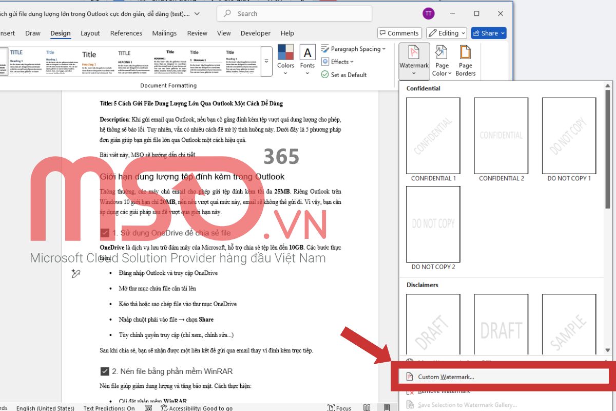 Các cách thêm Watermark trong Word nhanh chóng nhất
