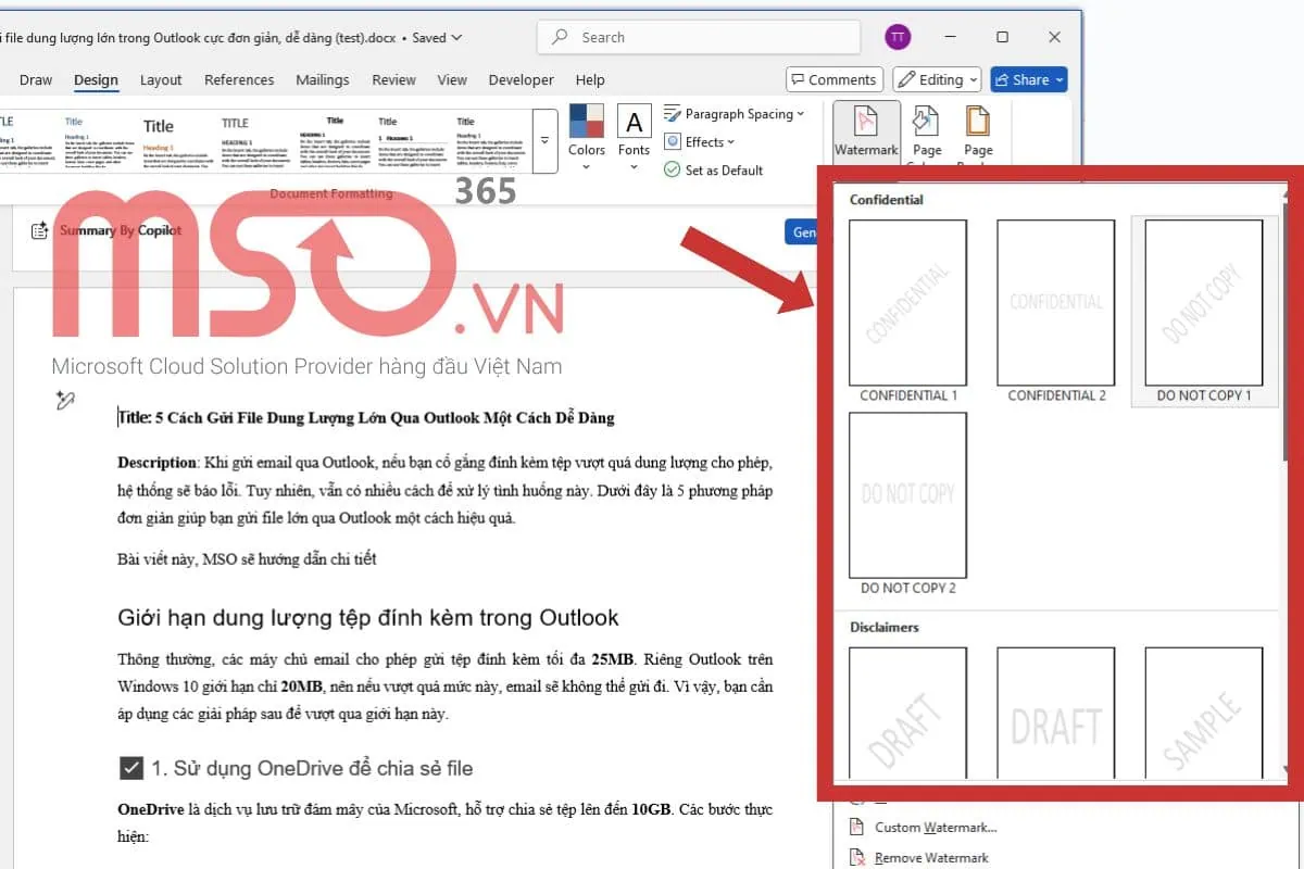 Các cách thêm Watermark trong Word nhanh chóng nhất