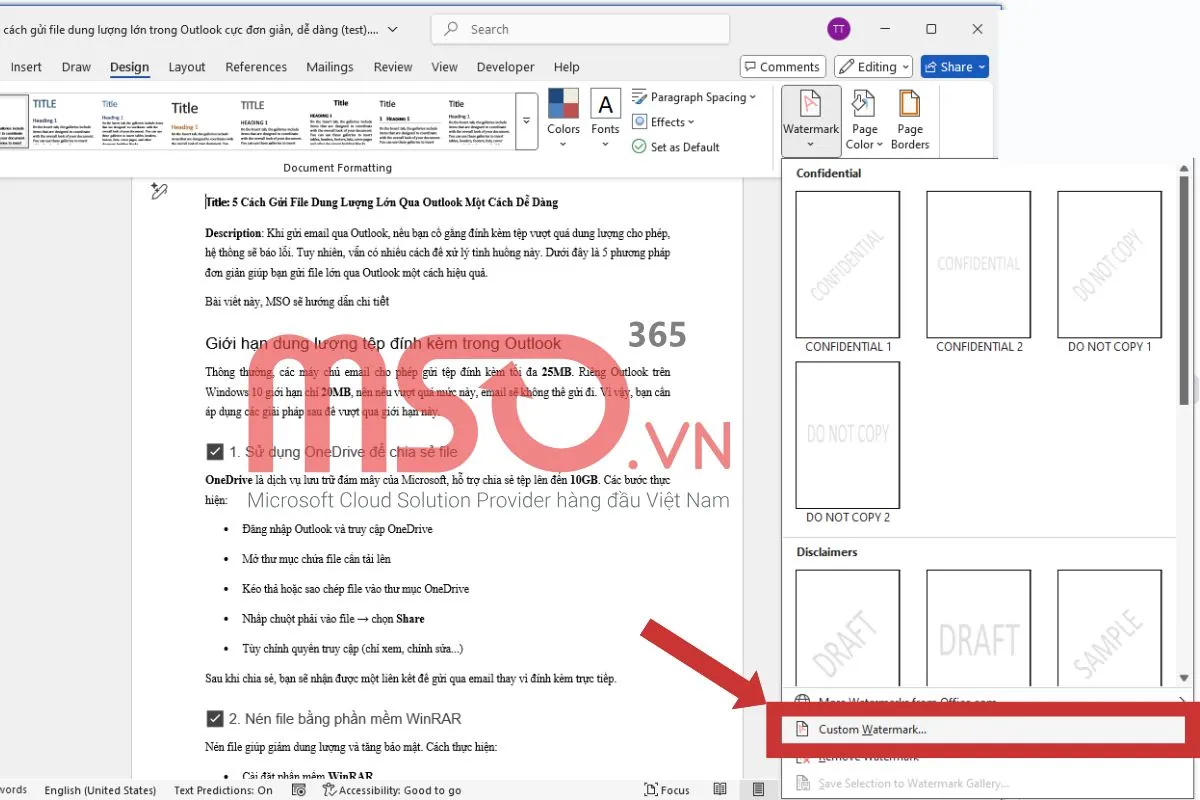 Các cách thêm Watermark trong Word nhanh chóng nhất