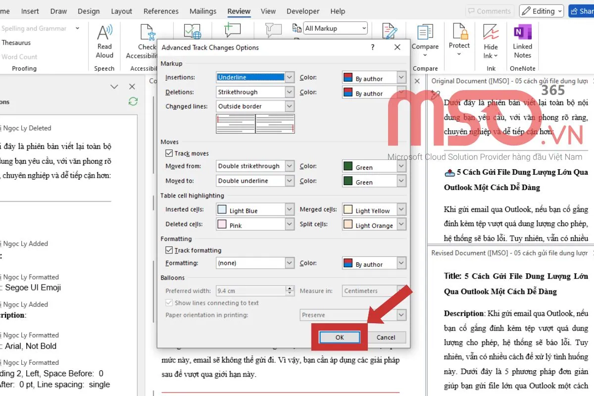 Các cách tìm điểm khác nhau giữa 2 file Word đơn giản nhất
