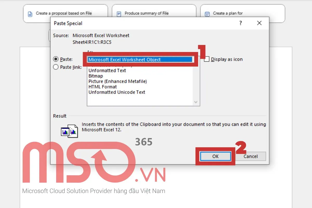 Cách copy Excel sang Word bằng lệnh Copy, Paste và Paste Special