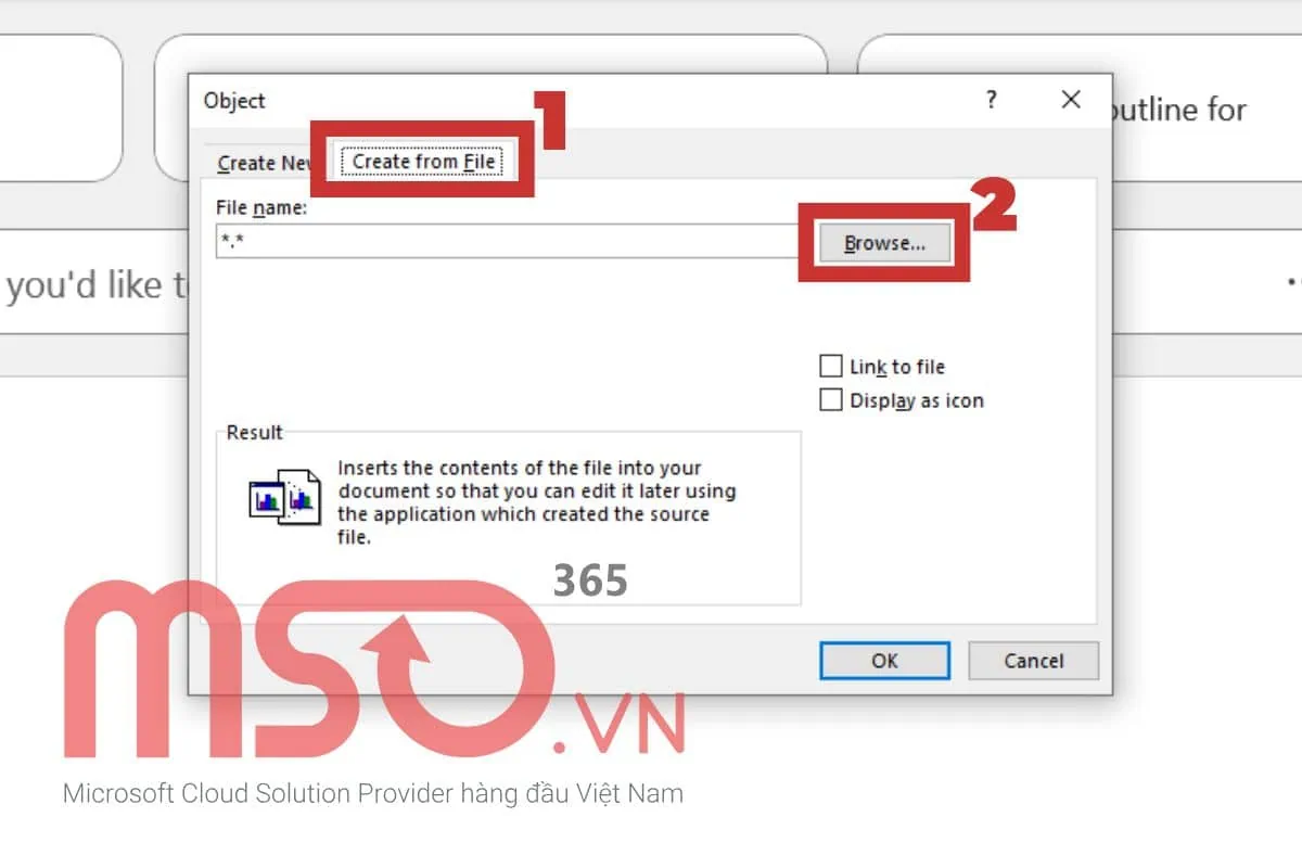 Cách đính kèm file trong Word với Word, Excel, PowerPoint