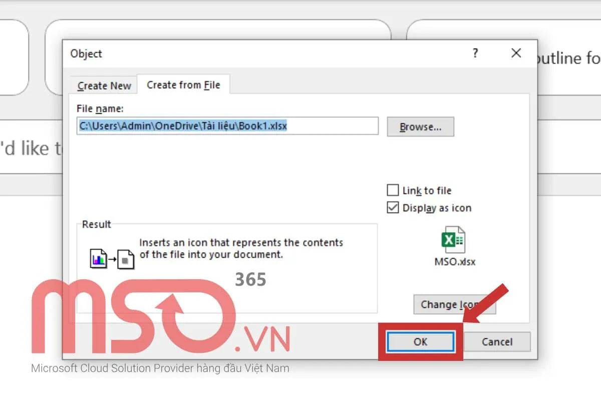Cách đính kèm file trong Word với Word, Excel, PowerPoint