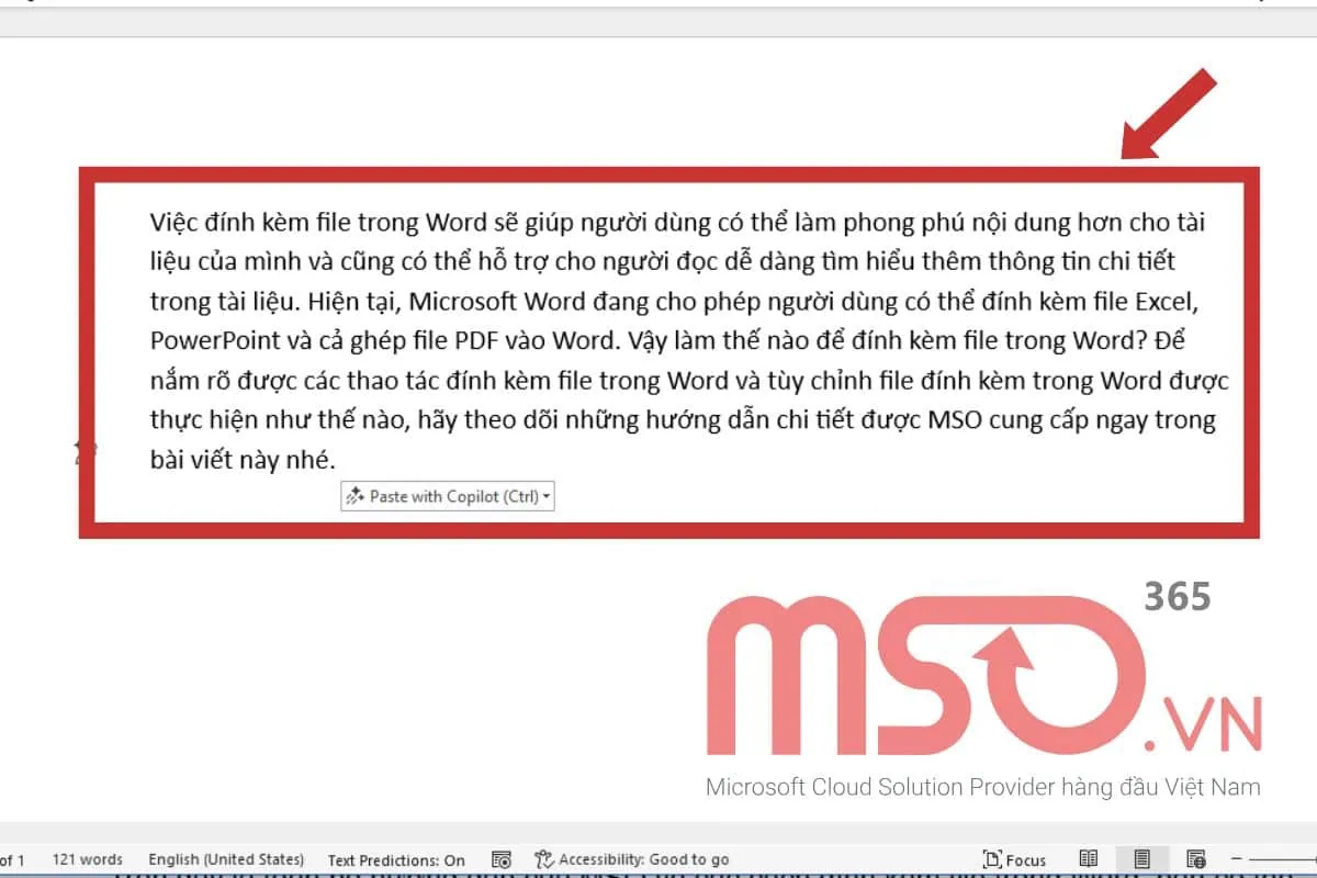 Cách ghép file PDF vào Word với một đoạn nhỏ