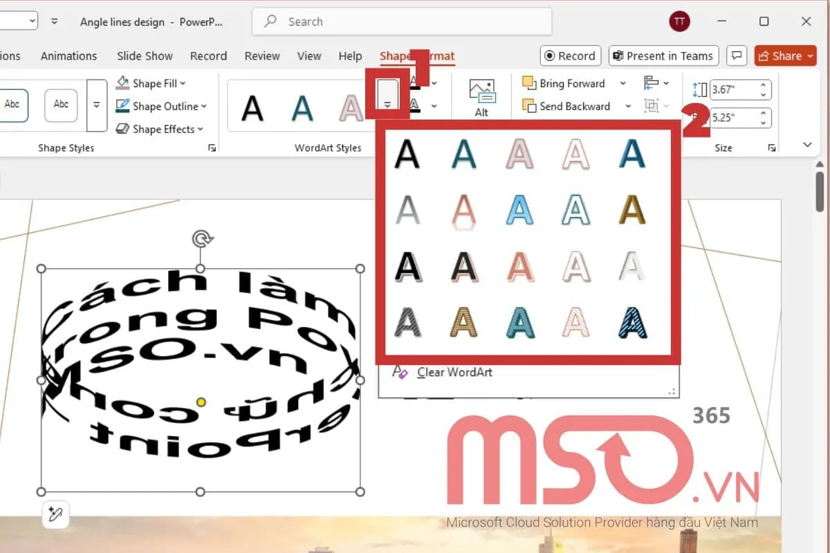 Cách làm chữ cong trong PowerPoint đơn giản và nhanh chóng