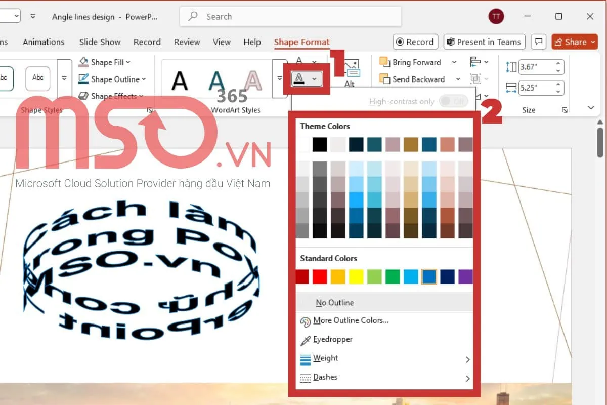 Cách làm chữ cong trong PowerPoint đơn giản và nhanh chóng