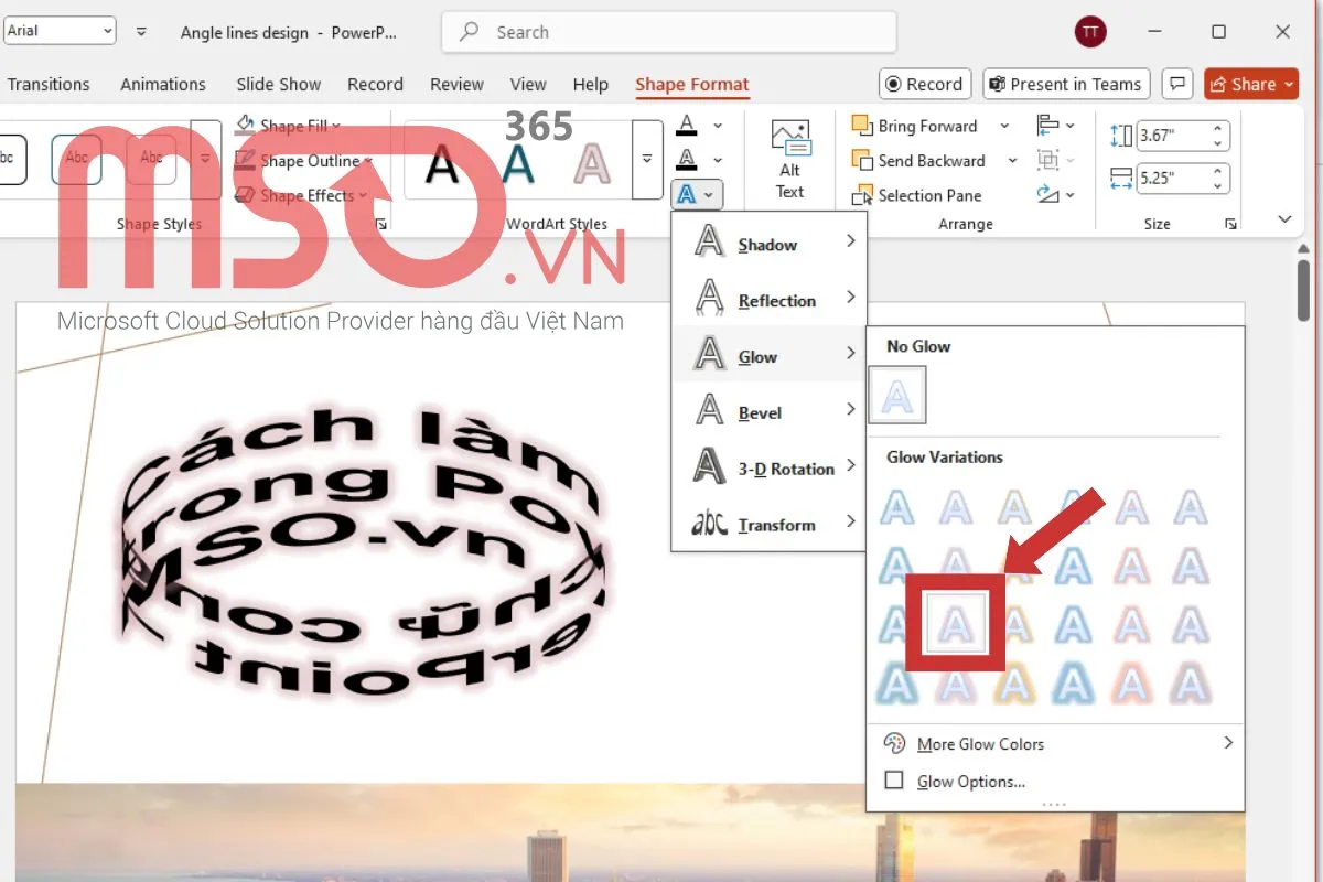 Cách làm chữ cong trong PowerPoint đơn giản và nhanh chóng