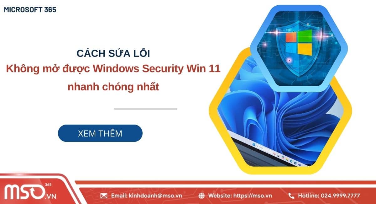 không mở được windows security win 11