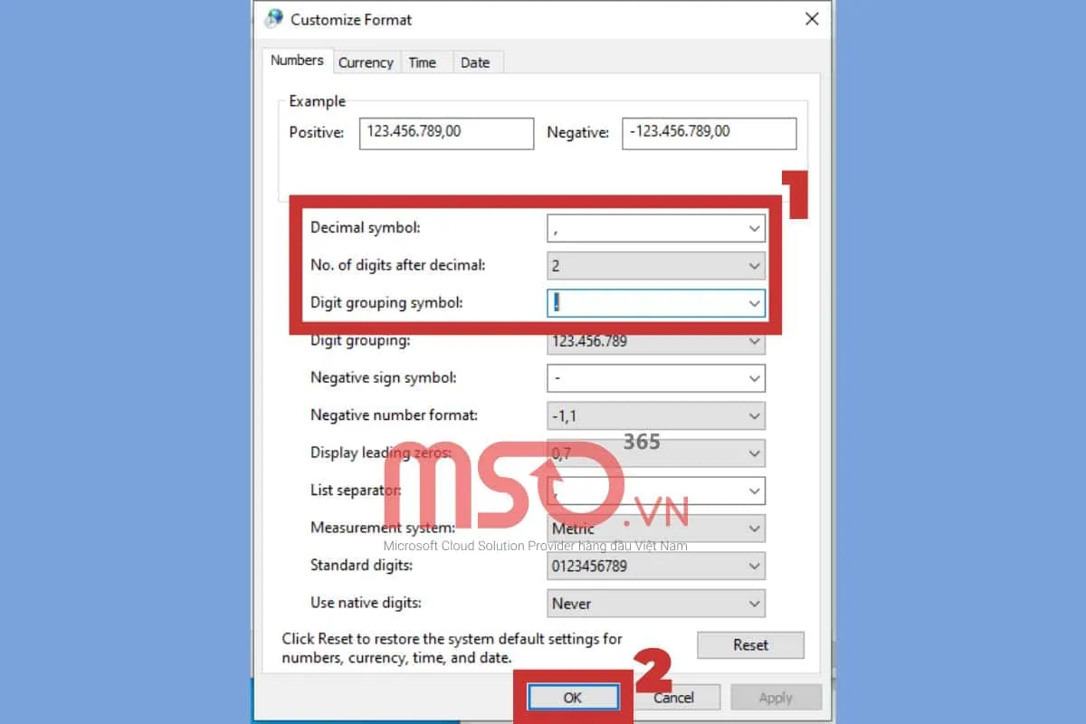 Chỉnh dấu chấm phẩy trong Excel qua Control Panel Windows