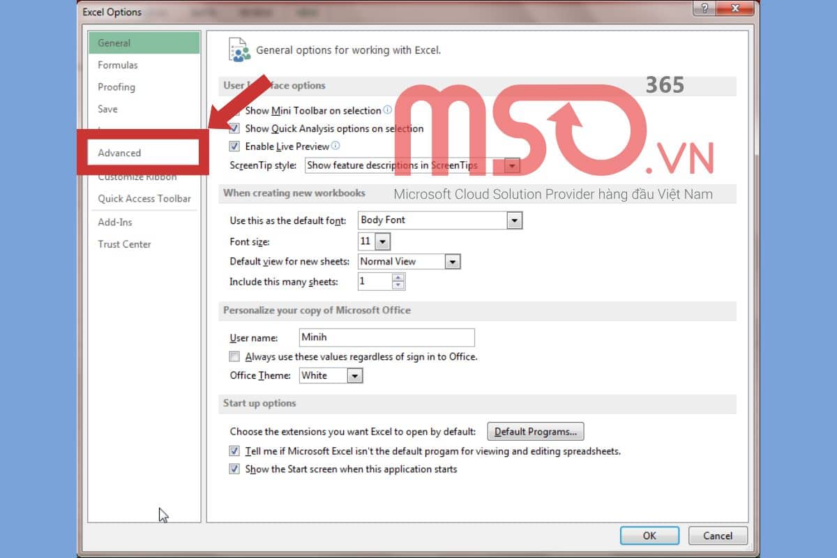 Chuyển dấu phẩy thành dấu chấm trong Excel trên phần mềm Excel
