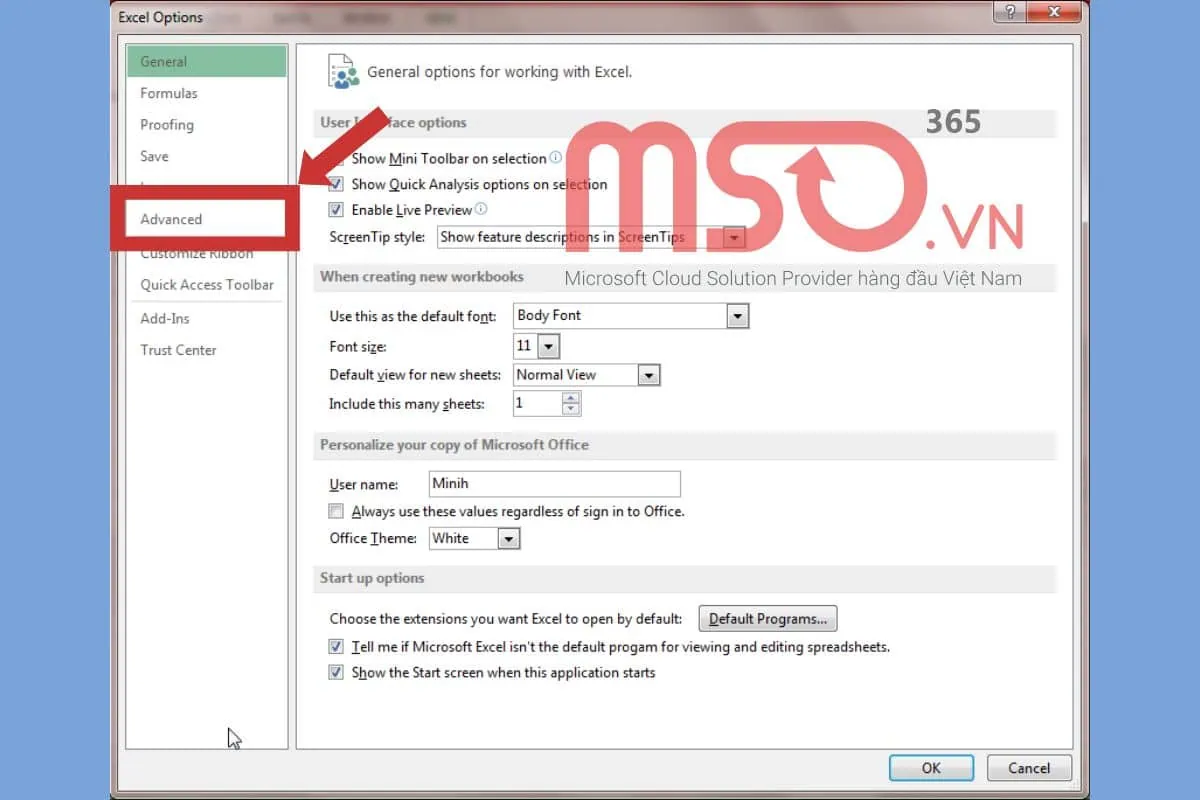Chuyển dấu phẩy thành dấu chấm trong Excel trên phần mềm Excel