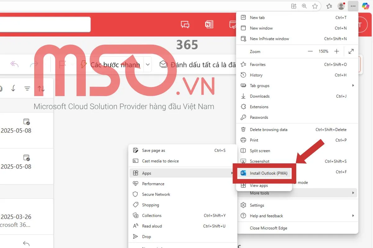 Hướng dẫn cách cài đặt và tải Outlook PWA trên máy tính