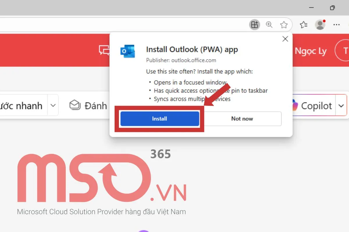 Hướng dẫn cách cài đặt và tải Outlook PWA trên máy tính